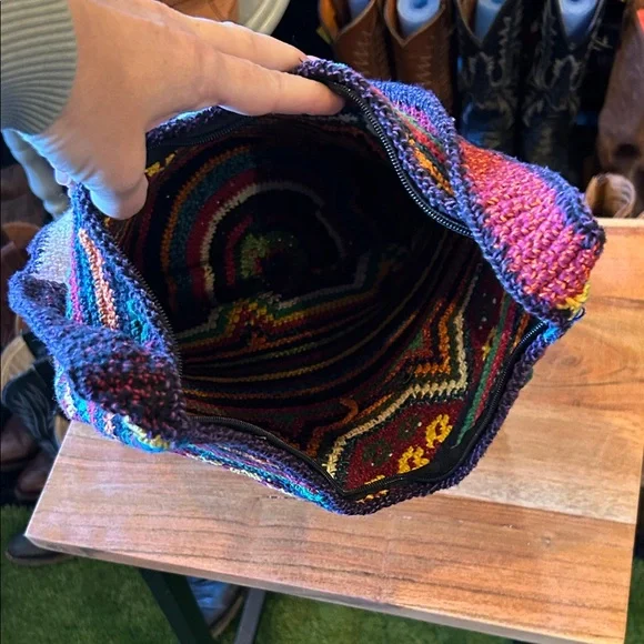 Colorful Knit Chevron Shoulder Bag - Picture 9 of 10